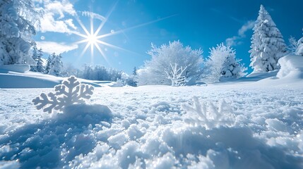 Fototapeta premium Pristine Winter Landscape Embracing the Energy of New Beginnings