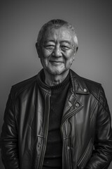 A Portrait of a smiling asian man in his sporting