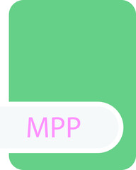 MPP File format icon with contour