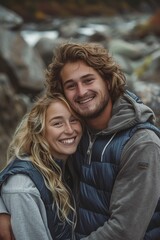 Fototapeta premium A Portrait of a smiling couple