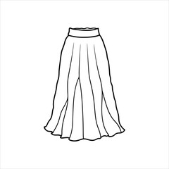 A flowy maxi skirt to color line art vector