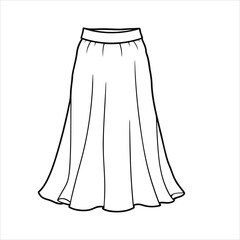 A flowy maxi skirt to color line art vector