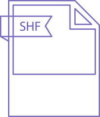 SHF File format icon black outline and light color text