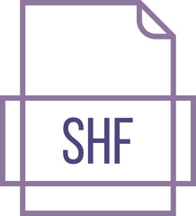 SHF File icon thick outline sharp corners