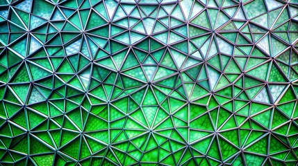 Green triangular geometric pattern abstract technology background product showcase platform