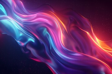 Obraz premium Vibrant Flowing Waves of Light and Color in a Cosmic Space