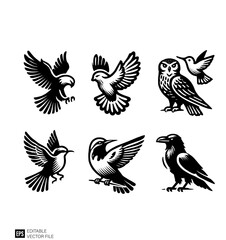 set of birds vector