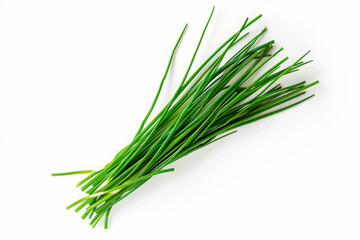 Fresh healthy tasty bunch of chives or dill, isolated on white background.