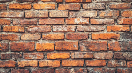 Fototapeta premium Old brick wall of an ancient building, showcasing red stone blocks as a textured background.