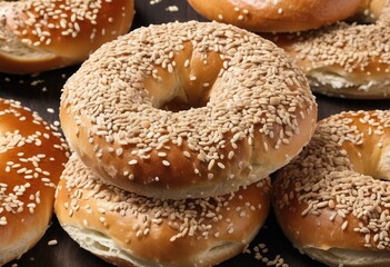 Freshly Baked Sesame Bagels
