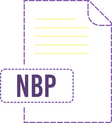 NBP File format icon dashed outline