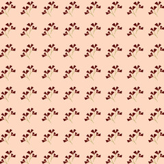 Flat flower seamless pattern with wild flowers on pink background. Floral textile pattern, packaging design. Ditsy style background of small flowers.