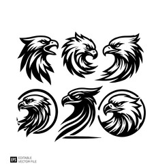 Obraz premium eagle vector graphic design black and white clip art silhouette