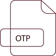 OTP File extension icon RAW thicker outline