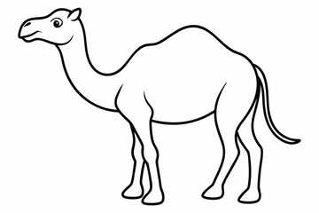 Camel line art vector design silhouette illustration.