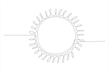 Continuous one line drawing sun art Summer sun contour line sign line art illustration
