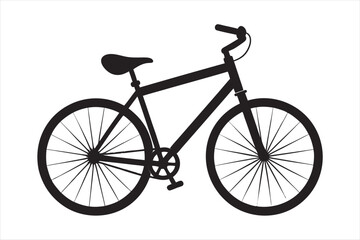 Create a bicycle silhouette vector