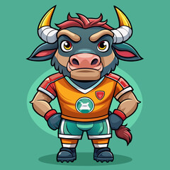 Fototapeta premium bull maskot cartoon vector illustration