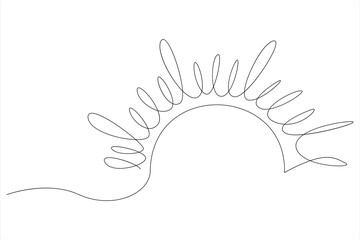Continuous one line drawing sun art Summer sun contour line sign line art illustration
