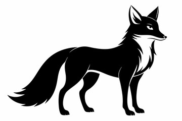 Fox silhouette isolated vector of wild animals