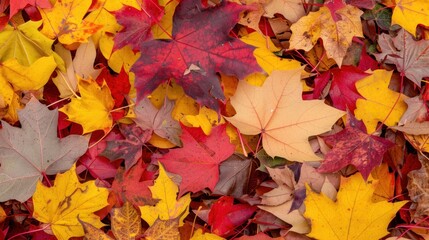 Obraz premium Autumn Leaves Spread Across the Forest Floor