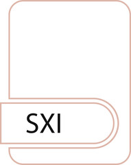 SXI File format icon black outline and light color