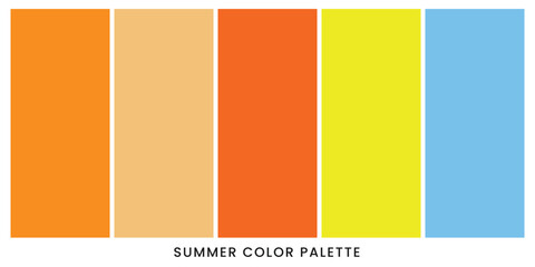 Color palette summer, leaves inspired trendy background. Vector.