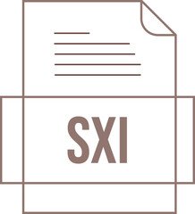 SXI File icon crisp thick outline sharp corners