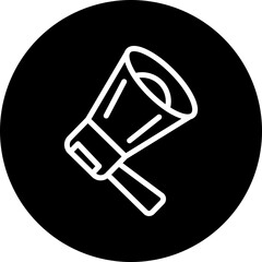 Megaphone Vector Line White Circle Black