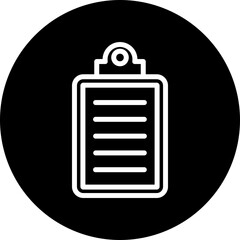 Clipboard Vector Line White Circle Black