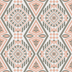 fabric geometric ethnic pattern peach vector design