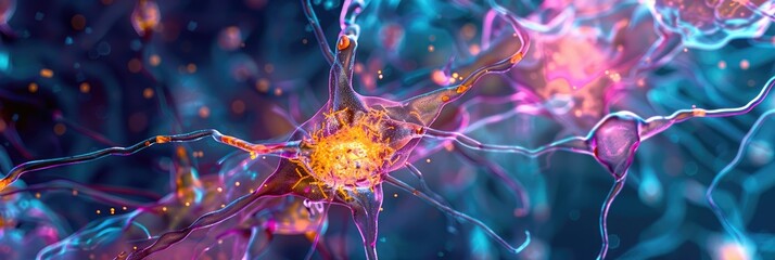 Obraz premium Histological micrograph of astrocytes in the brain at 400x magnification