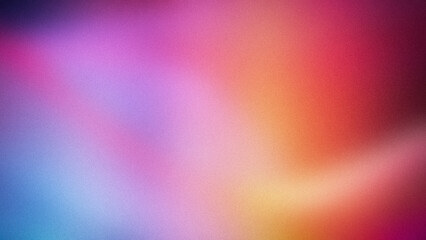 A 4K abstract background with a vibrant blend of orange, purple, blue, and pink hues. The grainy texture and smooth gradients create a lively and dynamic aesthetic, ideal for wallpapers and banners