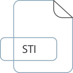 STI File extension icon RAW thicker outline