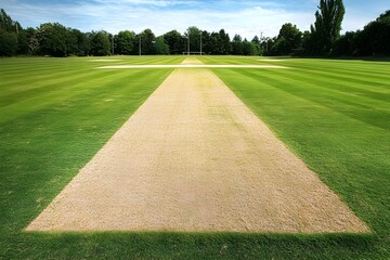 Cricket pitch field background
