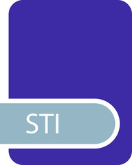 STI File format icon with contour