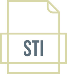 STI File icon thick outline sharp corners