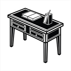 Desk black vector