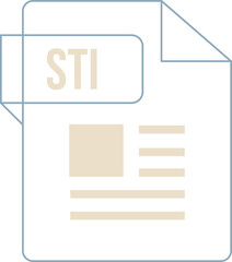 STI icon inside transparent outline and sharp corners