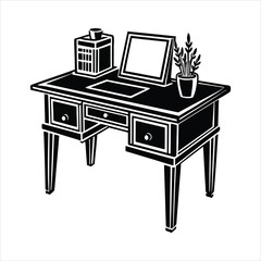 Desk black vector