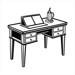 Desk black vector