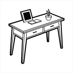 Desk black vector