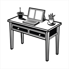 Desk black vector