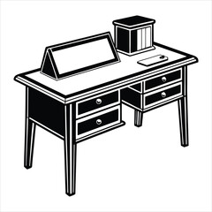 Desk black vector