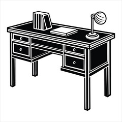 Desk black vector