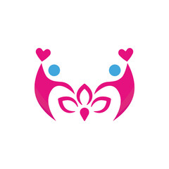 Charity Logo design vector, illustration. Non profit organization logo concept.  