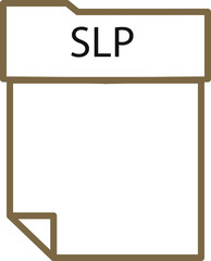 SLP File format minimal icon with thick outline