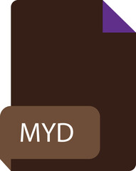 MYD file extension icon crisp corners grey colors