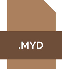 MYD File extension icon fill crisp corners with symbol