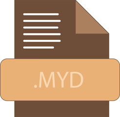 MYD File extension icon fill and bebes writting